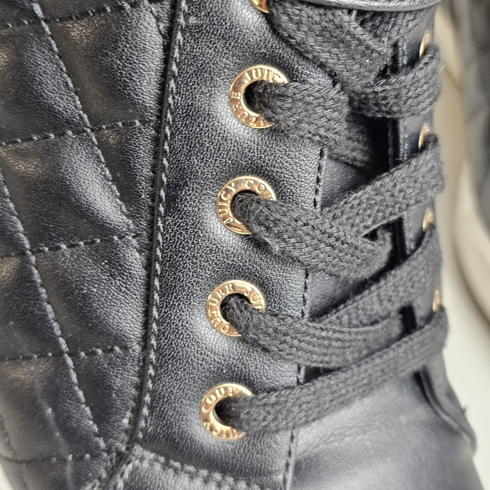 Juicy Couture Black Quilted Wedge Sneakers - Picture 7 of 9
